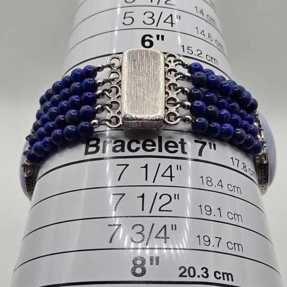 Jay King DTR Mine Finds Bracelet Heart Lapis Lazuli Lace Agate Druzy Sterling - Picture 13 of 15